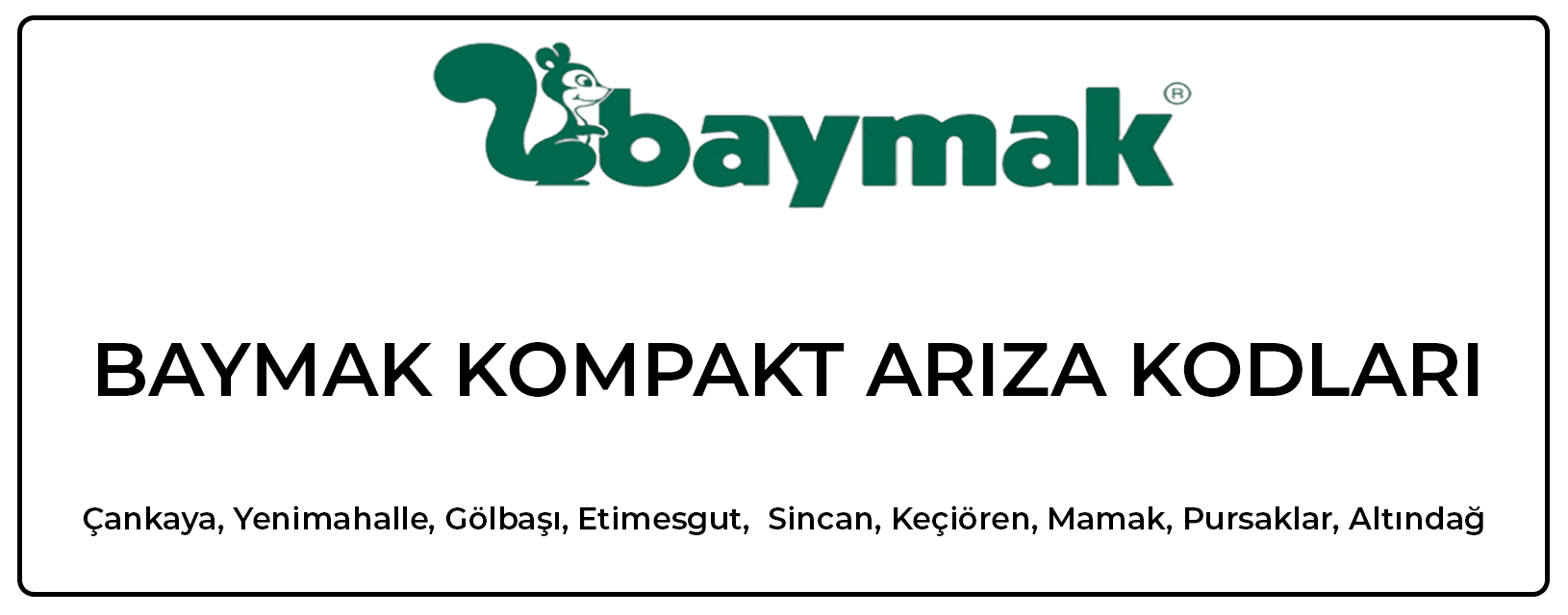 Baymak Kompakt Kombi Arıza Kodları